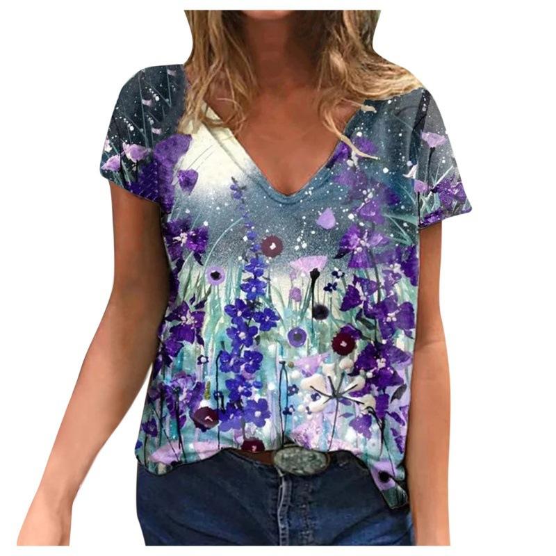 

Women s Creative Pattern Short Sleeve Top Streetwear 3d Print T-shirt for Women XS