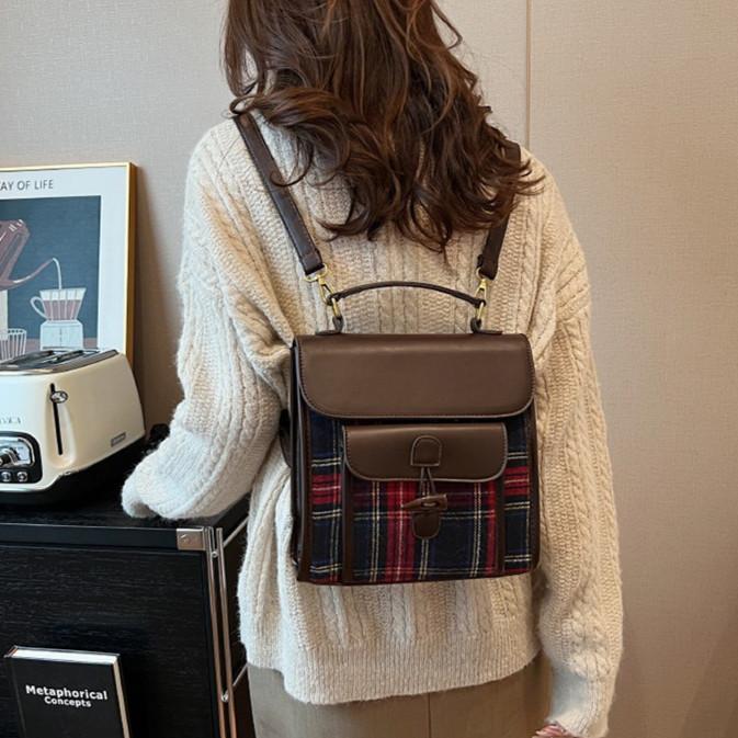 IELGY Ladies Diagonal Bag Casual British Style Portable Retro Large Capacity