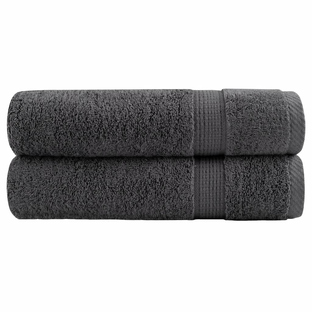 Premium SOLUND Towels 2 pcs Anthracite 50 x 100 cm 600 g m²
