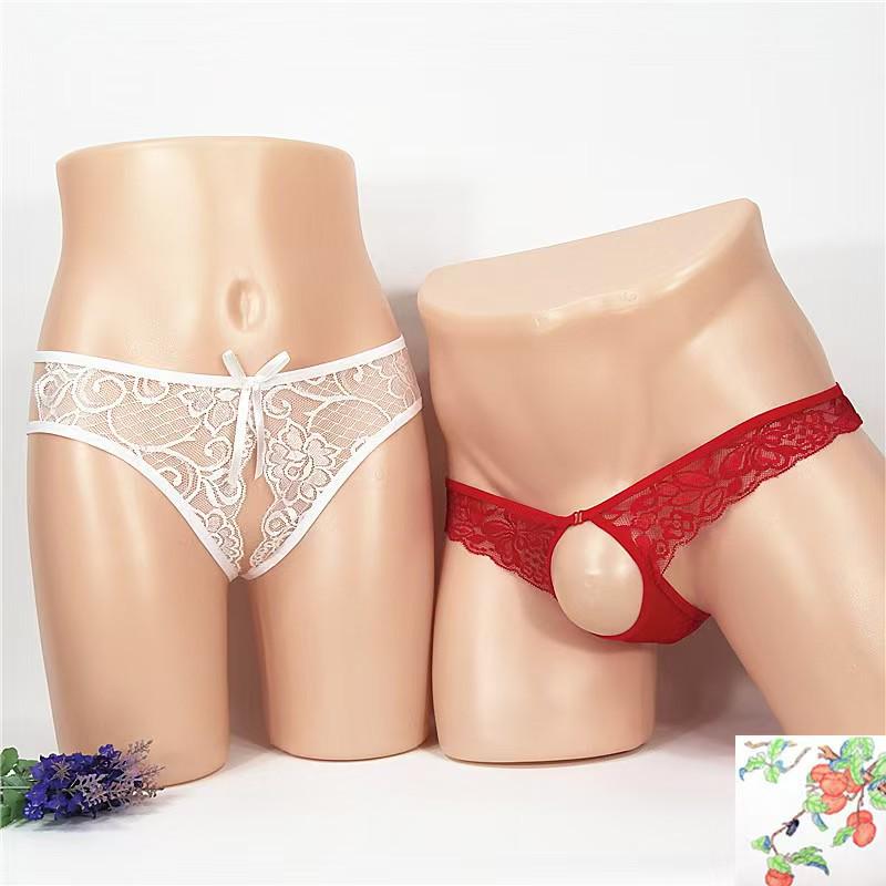 Flirty Couples Underwear - Matching Fun & Playful Designs with Open Crotch Feature.