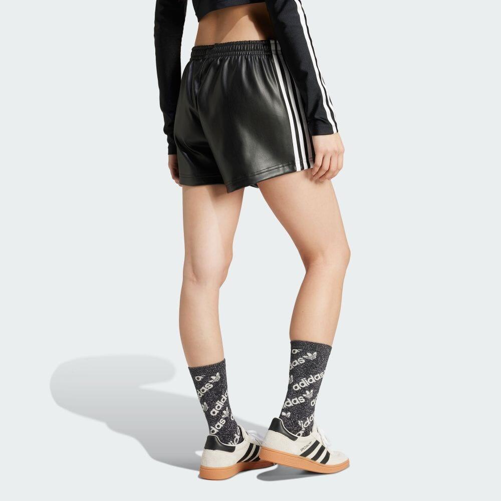 Adidas Originals Split Three-Stripe Comfortable Casual Shorts Women Bottoms Black IY7320