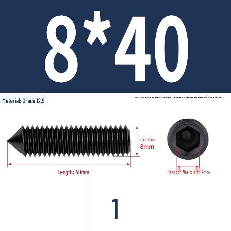 12.9 Edelstahl 304 Innensechskant Kegelspitze Gewindestift M2/M3