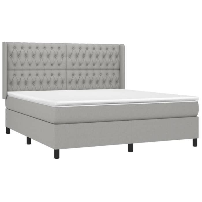 Maison Exclusive - Sommier à lattes de lit matelas LED Gris clair 180x200 cm Tissu
