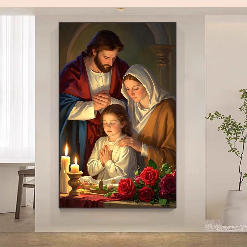 Tela Cristo Gesù Postres Ritratto Cristiano di Gesù Stampa Artistica da Parete Poster Camminerò con Cristo Versetto Biblico Poster Regalo