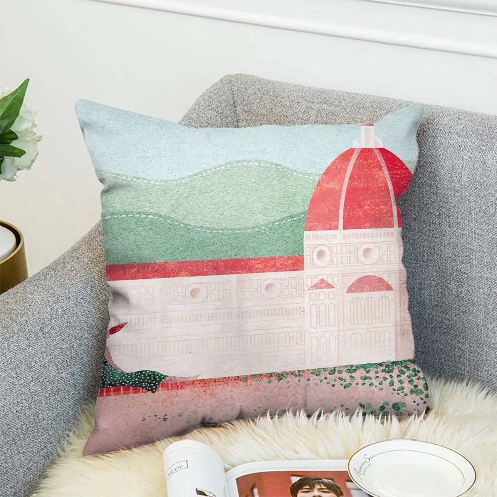 H-Henry Art Pillow Case For Car Sofa Decorative Home Double-sided Print Plush Square Throw Pillow Cushion Cover
