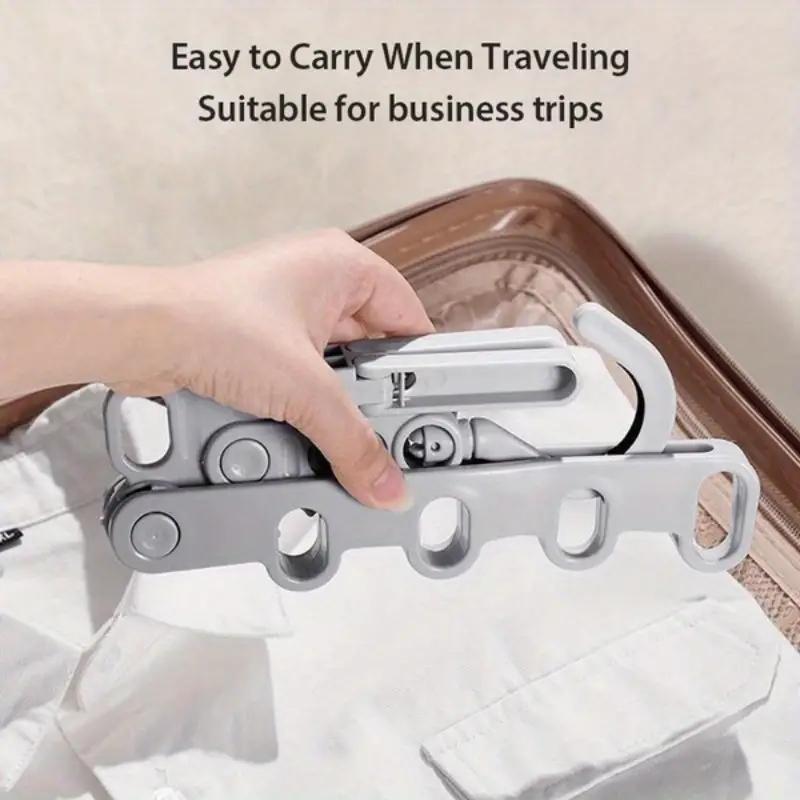1Pc Five Holes Clothes Hanger Folding Thickened Household Mobile Telescopic Hanger Multifunctional Travel Clothes Drying Rack
