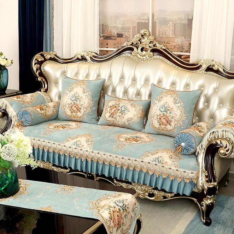 Non-Slip Sofa Covers for Living Room Luxury European Sofa Cushion Four Seasons Universal Jacquard Sofa Towel Decor Couch Cover