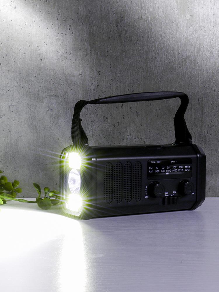 Solar Powered AM FM Weather Radio SOS Alarm Type-C Charging Emergency Weather Radio with LED Flashlight Reading Lamp for Outdoor