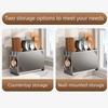 Carbon Steel Chopsticks Storage Box Large Capacity Wall Mounted Utensil Drying Rack Space Saving with Drain Tray