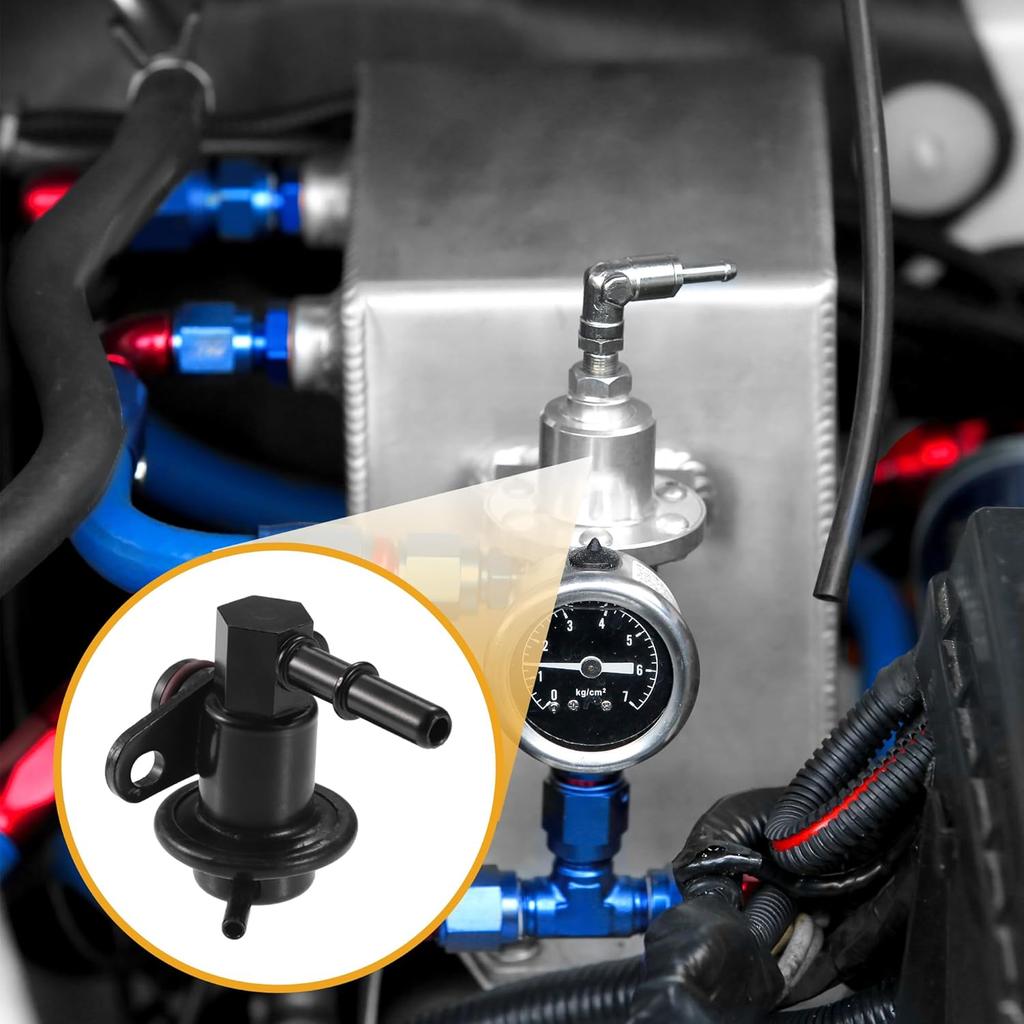 Fuel Injection Pressure Regulator No.35301-39410 - Car Fuel Pressure Regulator - for Kia Sorento 2003-2006 Metal Black - 1 Pc