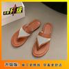 Korean Version of Flat-bottomed Non-slip Slippers Women's 2025 Summer and Autumn New Outer Wear Flip-flops Casual Fashion Versatile Toe Sandals