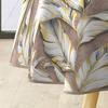 Nappe ronde - EDEN - Ebany Choco - Ø 160 cm - Marron motif végétal pailletées dorées - PVC imperméable