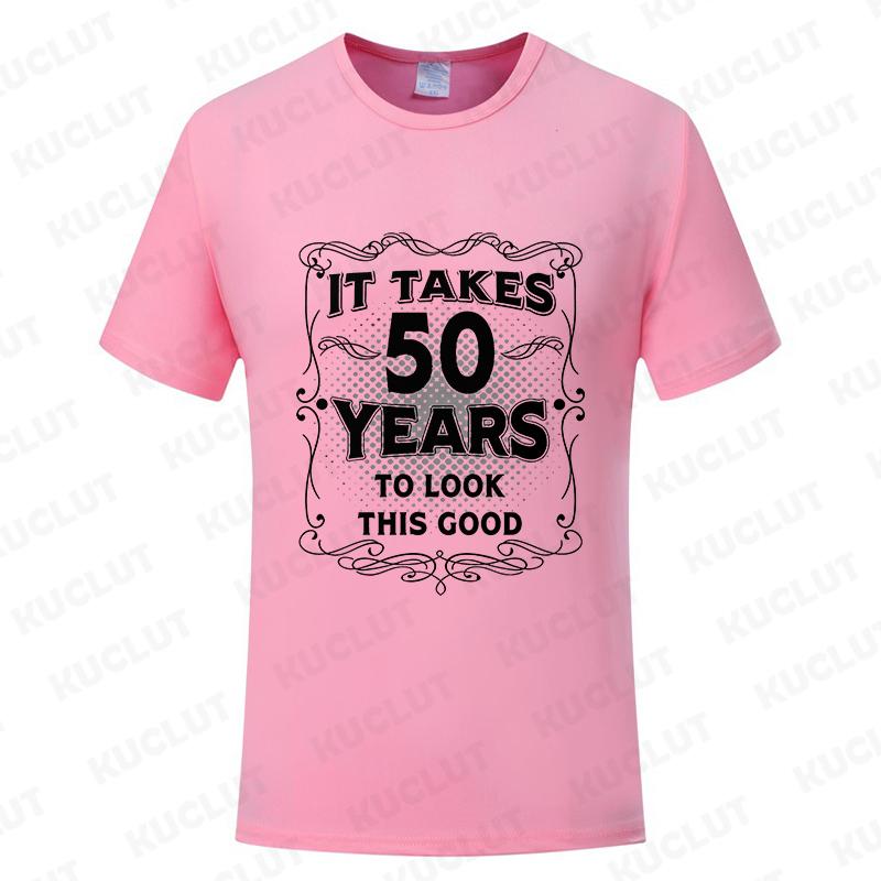 Men's Funny 50th Birthday T-Shirt It Takes Fifty Years Look This Good Tops Gift Idea Vintage Tee Shirt 50 Years Unisex Clothing
