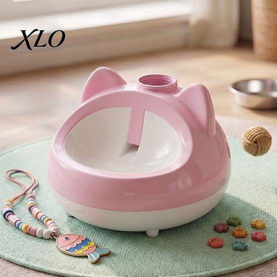 Easy To Clean Cat Water Supply Automatic Dispenser, Auto Refill Pet Feeder, Cute Hygienic Dispenser Ear Design, Bottle Adapter Threaded Bowl for Cats