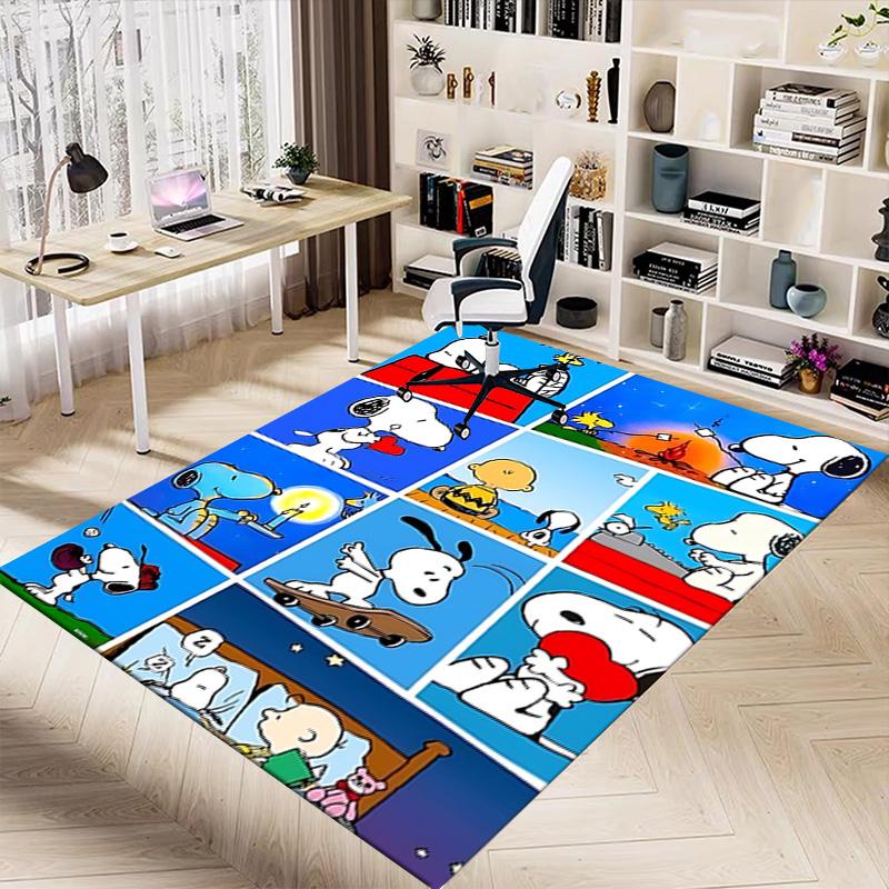 1pc Snoopys Peanuts World Carpet for Playroom Bedroom Living Room Sofa Home Decor,kids Game Area Rug Non-slip Floor Mat Y73015