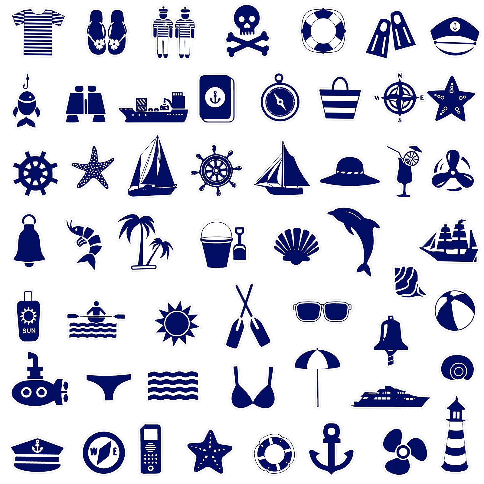 

50/100Pcs New Navy Theme Series Stickers DIY Game for Phone Case Skate Helmet Car Bicycle Suitcase File Holder Waterproof Decals
