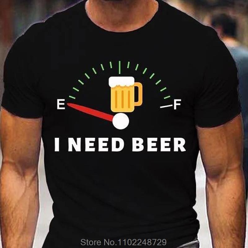 T-shirt graphique ? I Need Beer ? tendance en coton pour homme, coupe oversize unisexe, style streetwear S