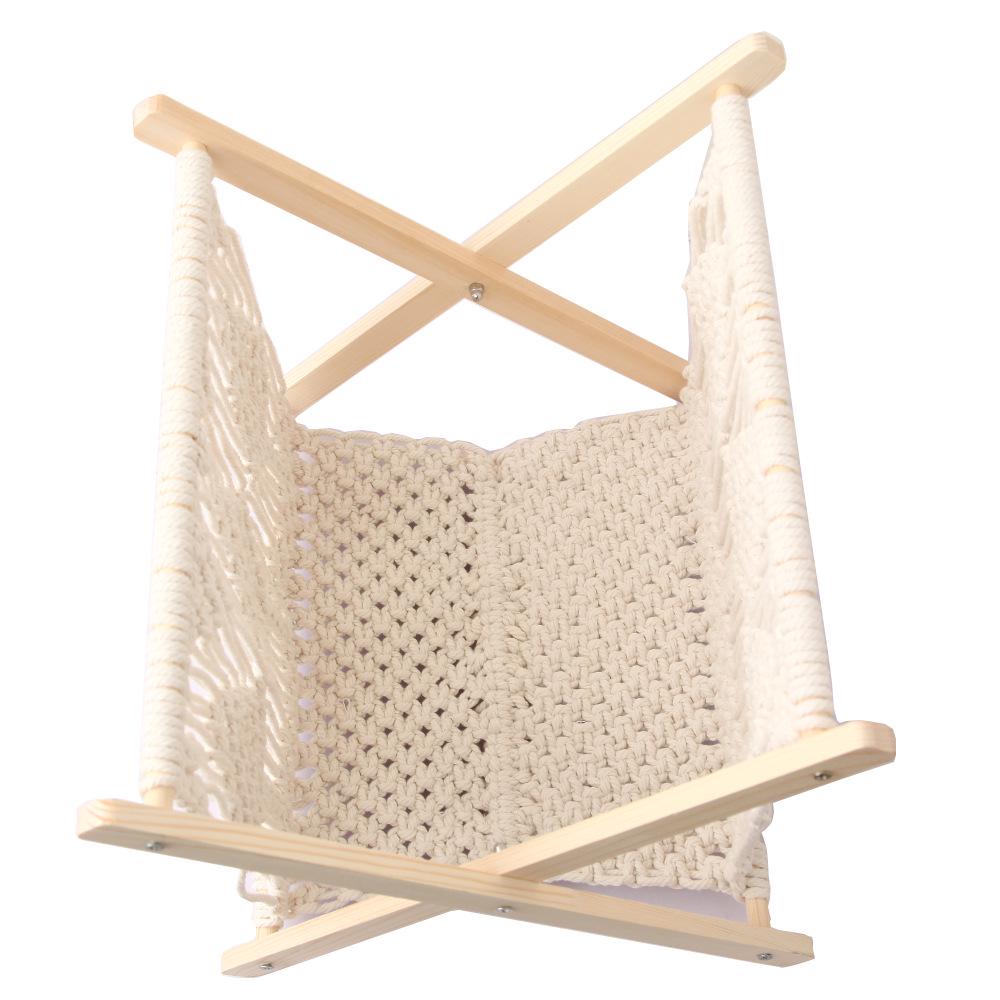 Nordic Cotton Rope Woven Magazine & Book Rack - Creative Floor-Standing Display