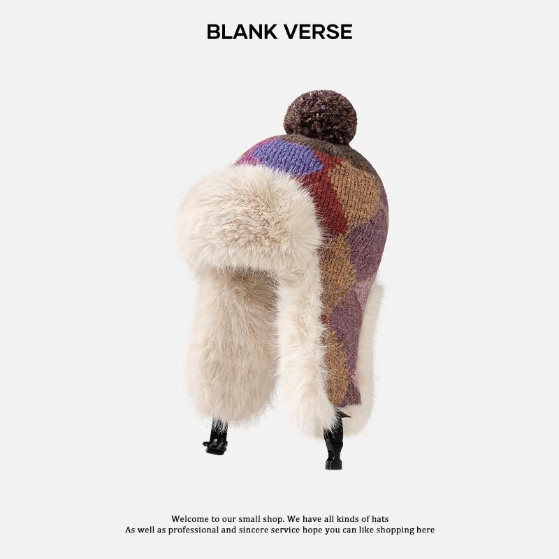 

Harbin skiing women s winter cold protection thickened Sichuan west ear protection knitted hat warm wool hat M（55-59cm）