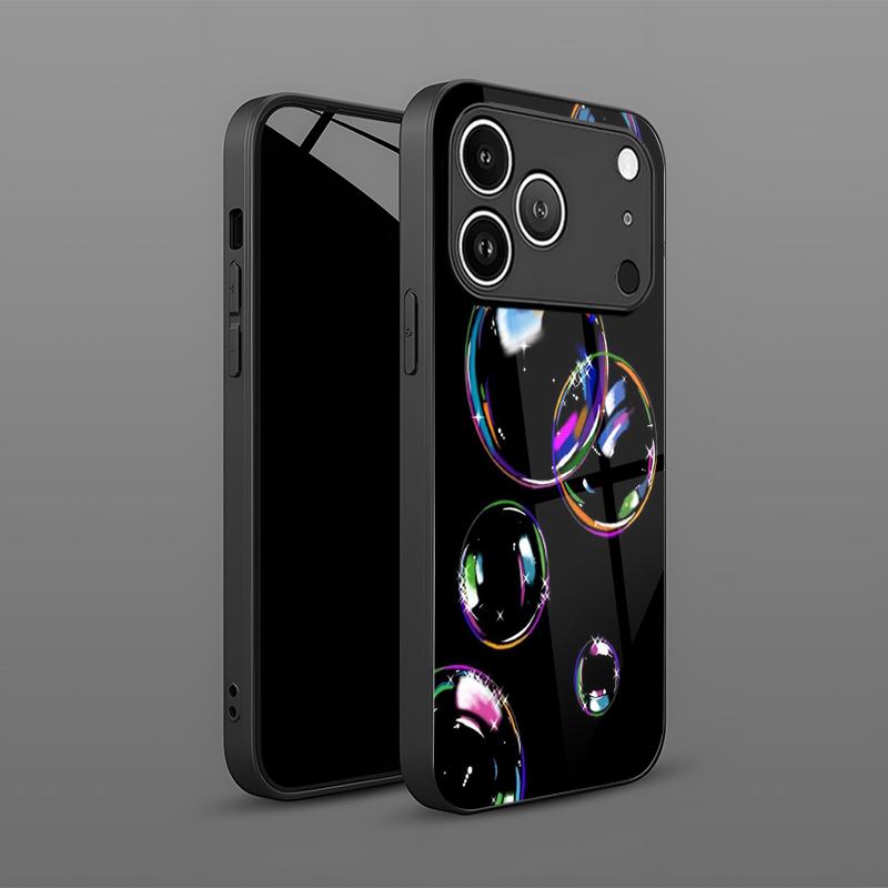 Colorful Bubble Pattern 2D Phone Case for iPhone 17 16 15 14 13 12 11 X XR XS Max Pro 8 plus - Glass Protective Cover