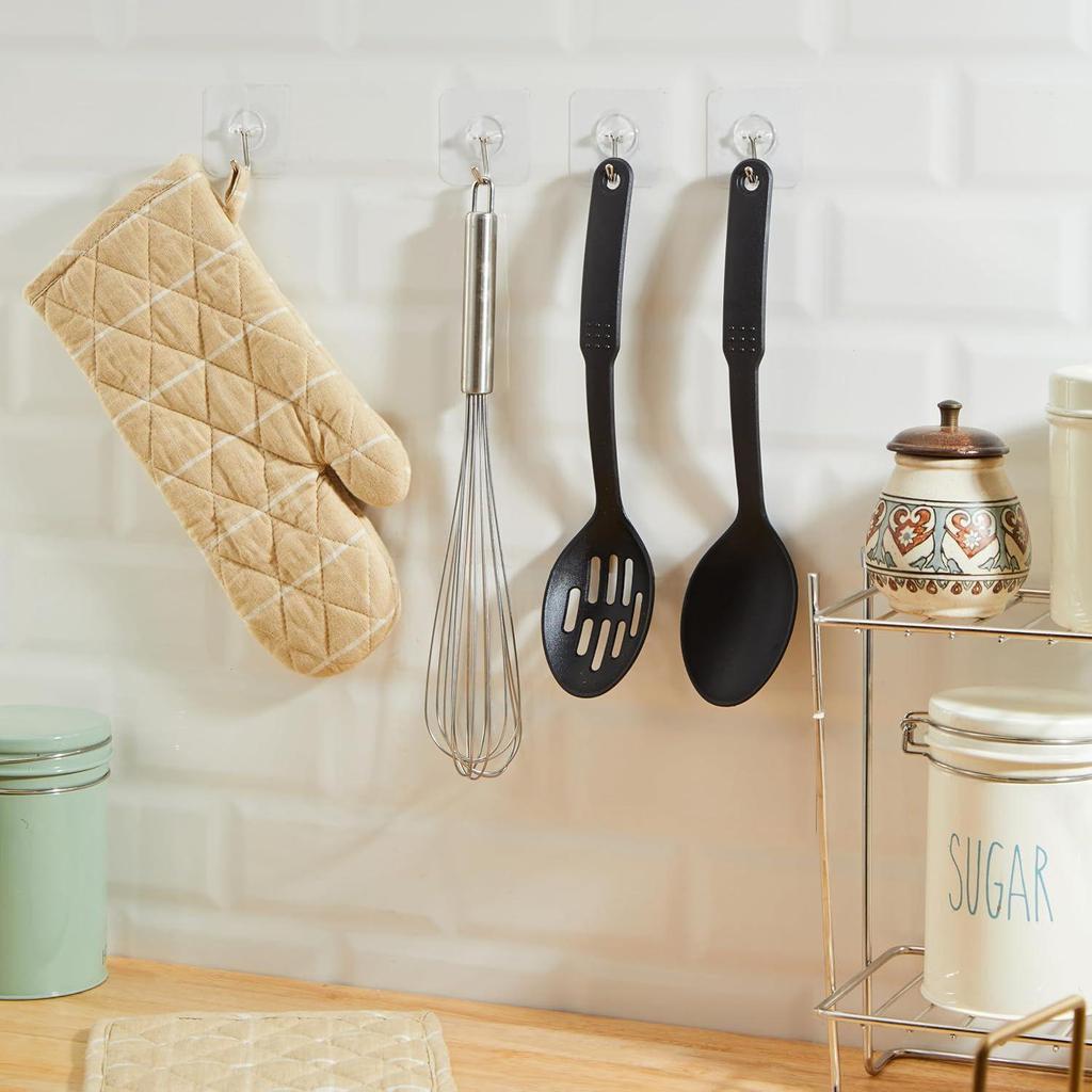 Stainless Steel Heavy-Duty Adhesive Wall Hooks|for Hanging Clothes, Hats, Keys, and More|Bathroom & Bedroom Hooks