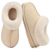Plush Home Shoes for Women with Fluffy Memory Foam and Suede Featuring Faux Fur Collar Indoor and Outdoor Women Slippers