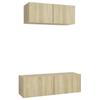 Vidaxl 2-Cz. TV Cabinet Set, Sonoma Oak, Wood-Based Material