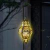 Solar Powered Solar Lantern Lithium Battery Waterproof Moroccan Lantern Hollowed-out Iron Art Solar Lighting Garden Decoration