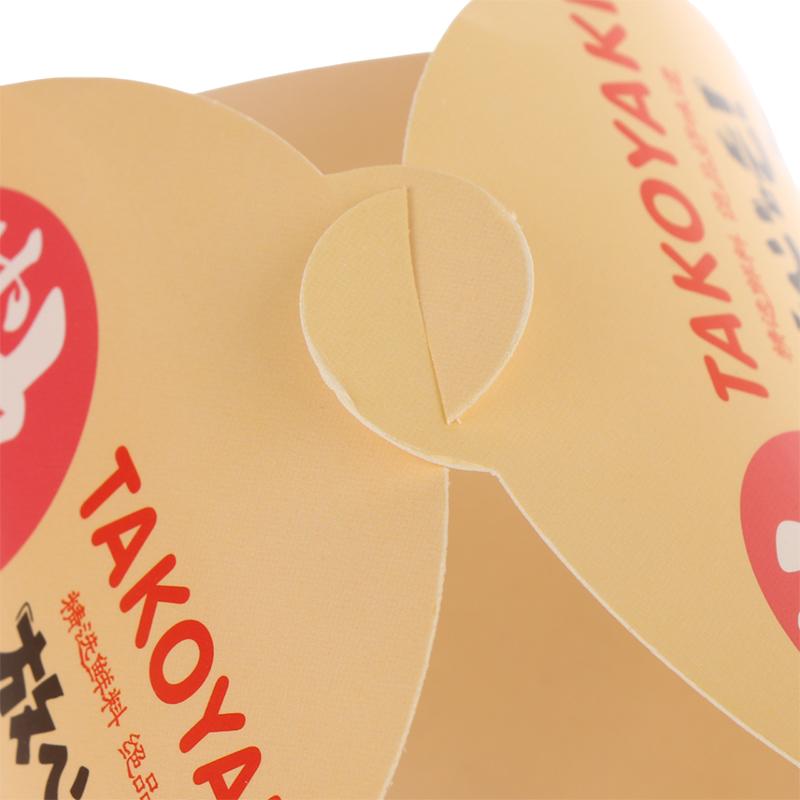 50 Piezas Caja para Takoyaki Caja de Embalaje Premium para Bolas de Pulpo Comida Callejera Japonesa Takoyaki Desechable Papel de Embalaje para Snacks para Llevar