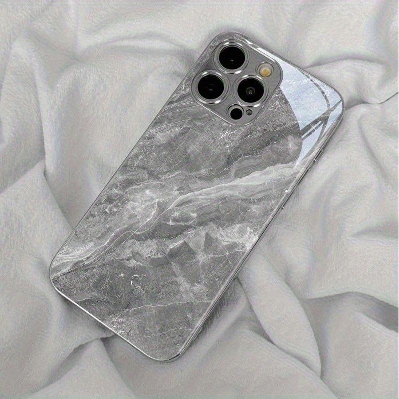 Marble patterned glass phone case suitable for iPhone 17 16 15 14 13 12 11 Pro/Max/Plus anti drop and shockproof back cover