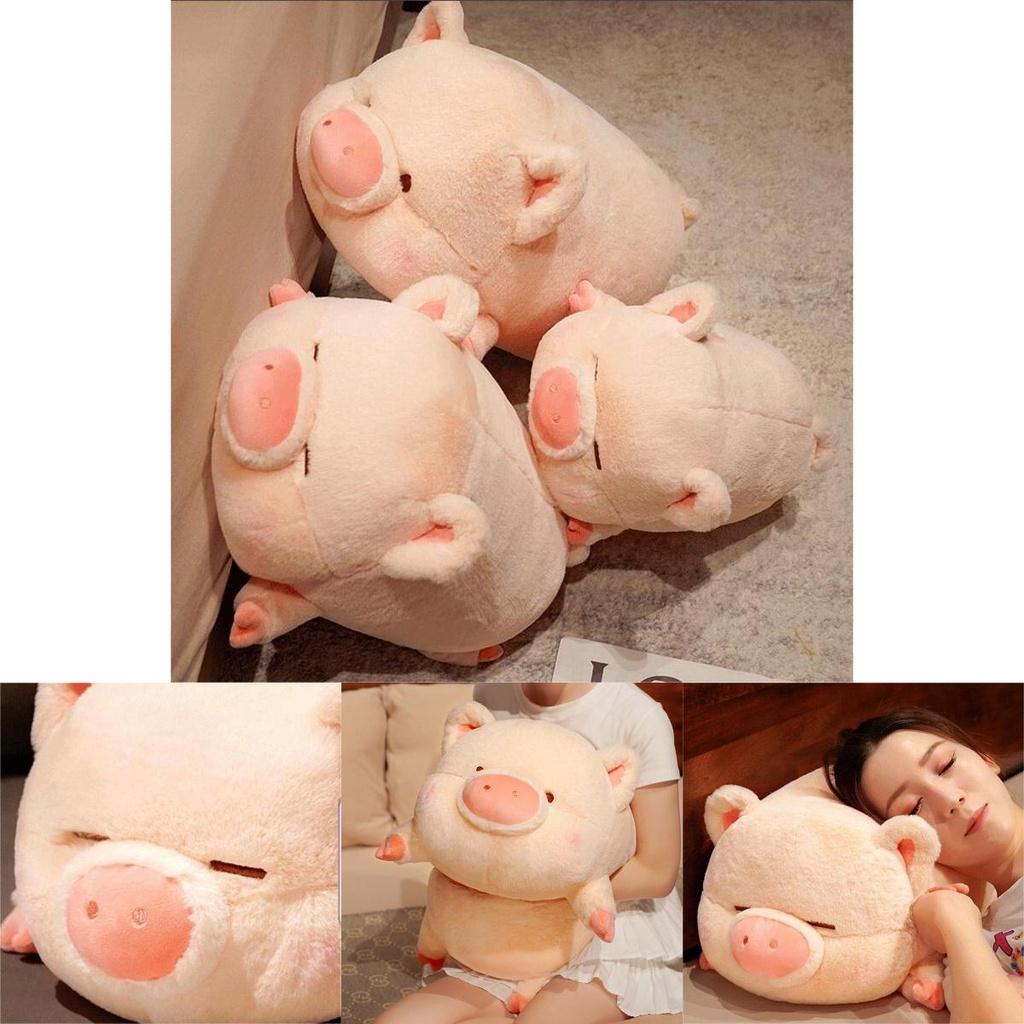 Kızlar ve Çocuklar İçin Sevimli Pembe Domuz Peluş Oyuncak Yastık Kısa Peluş ve PP Pamuk Dolgulu 40x22x20cm