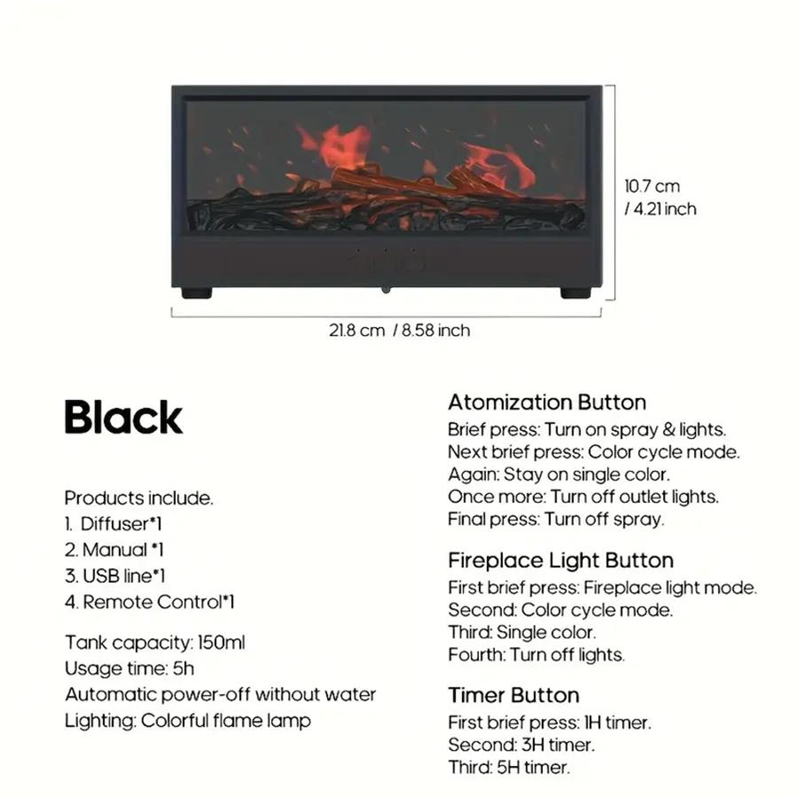 

7-color Flame Air humidifier Aromatherapy Diffuser Essentialoils Large capacity durability silent