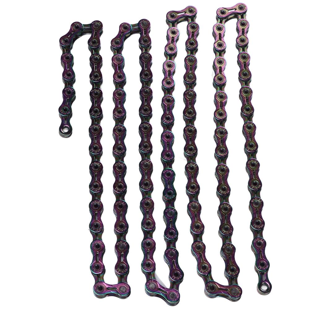 9 Speed Mountain Bike Chain Full Electroplating Treatment Durable Colorful Bicycle Chain