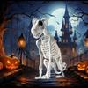 Halloween  Dog Skeleton Statue Skeleton Dog Puppy Skeleton Sculpture Scary SittingSpooky Skeleton Animals Decor for Home