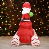 5.91FT Inflatable Toy Santa Candy Cane Sleigh LED Tank Festive Gift Xmas Decoration for Yard Christmas Supplies Home Decoration