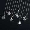 New Pendant Necklaces Unisex Cross Double Star Geometric Minimalist Necklaces Punk Gothic Style Personalized Party Jewelry Gifts