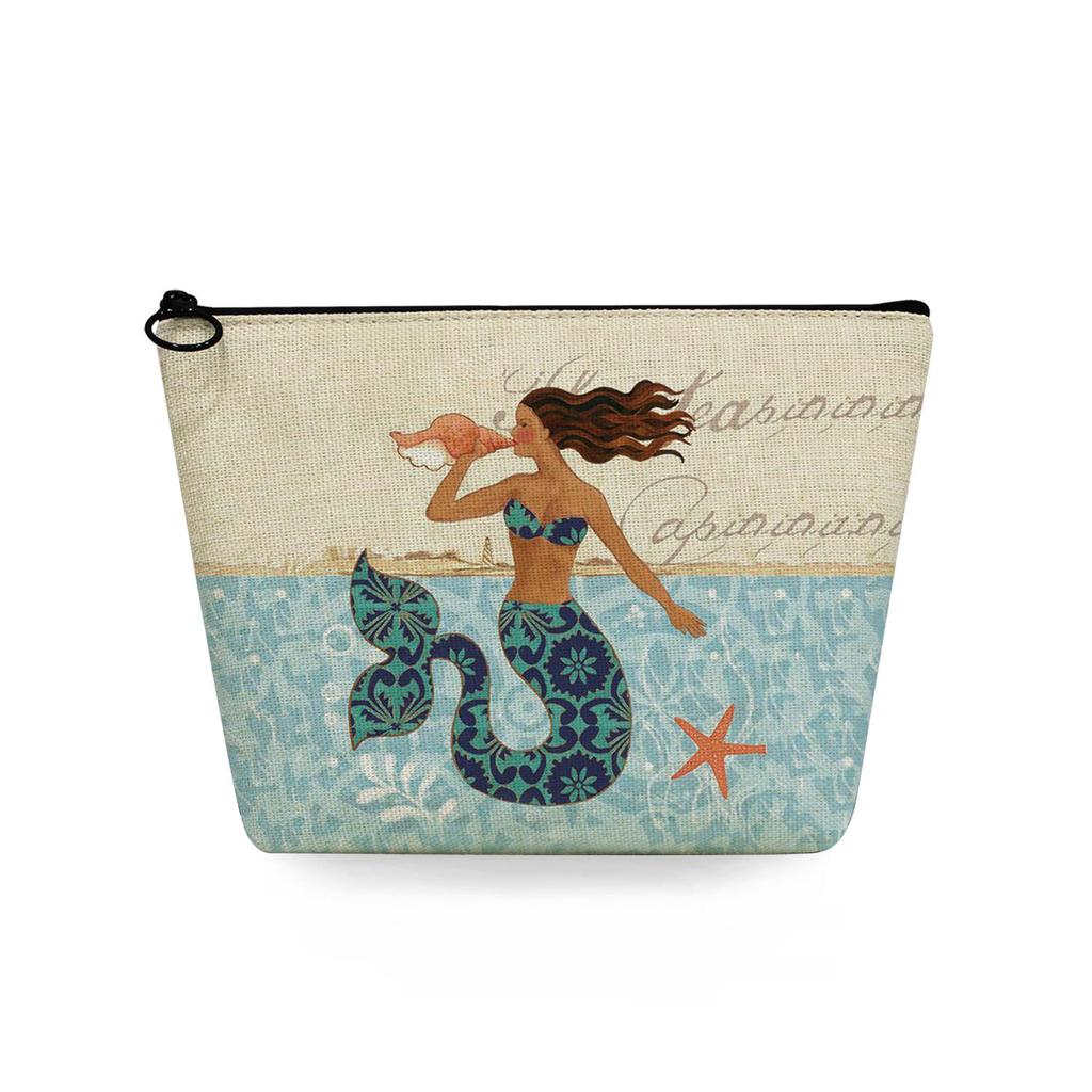 Women Mermaid Print Cosmetic Bag Toiletries Organize Travel Storage Case  6745