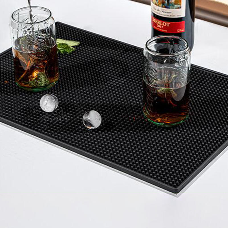 Table Cup Mat Kitchen Pvc Mat Pad For Bar Cocktail Square Bar Coaster with Drainage and Anti-Slip Pad Car Restaurant Coaster