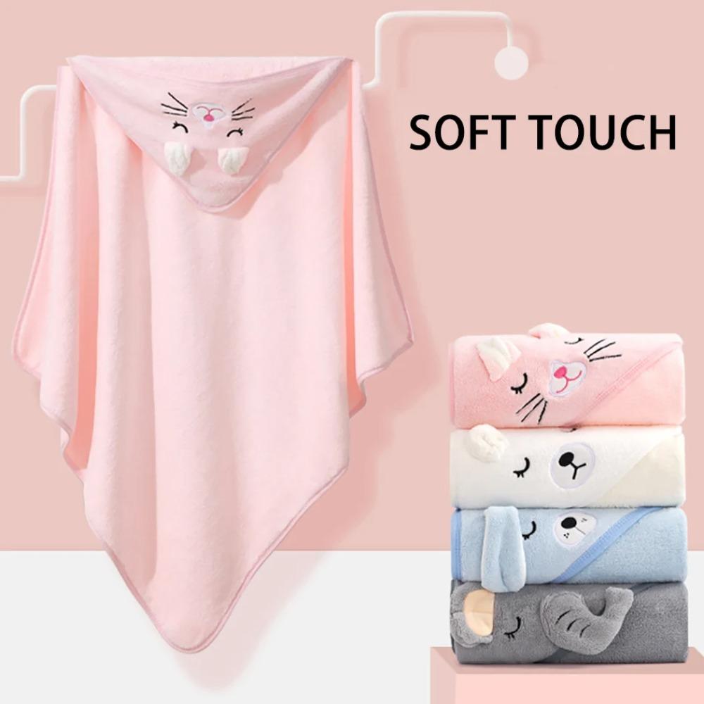 Baby Cover Boy Girl Dino Animal Hooded Cold Blankets Baby Crib Kit Accessories Infant Kids Swaddling Bath Velvet Quick-Dry Towel