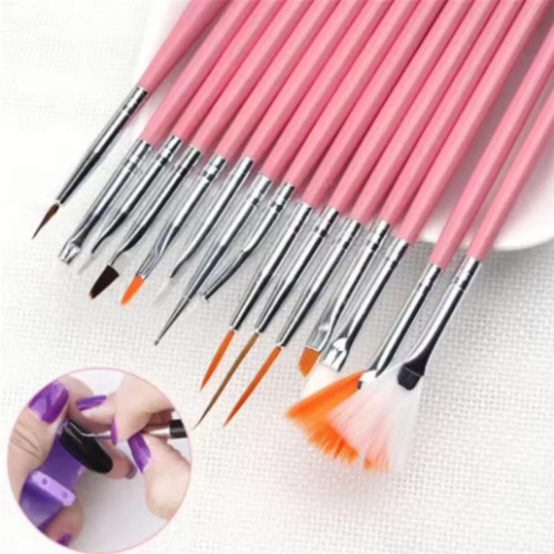 15pcs Professional Nail Art Brush Set Design Tip Acrylic UV Gel Lines Painting Drawing Carving Dotting Pen DIY Manicure Tool