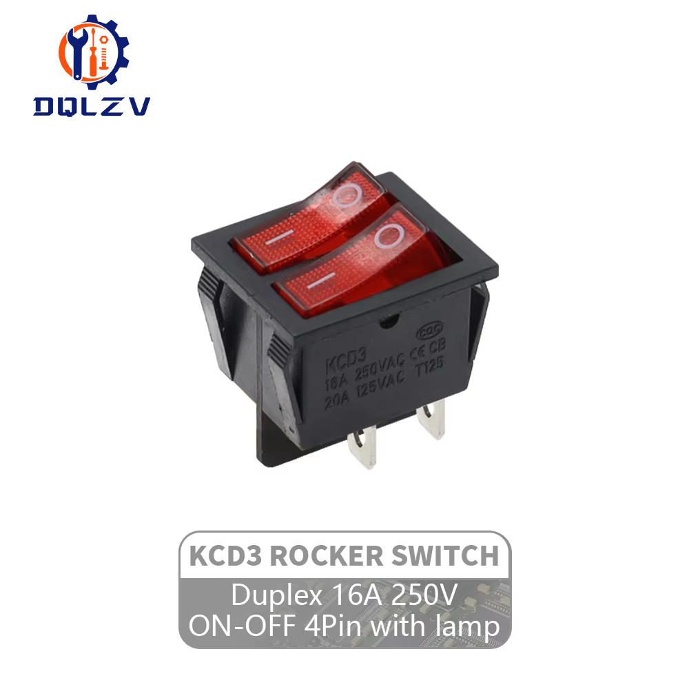 KCD8 6PIN 16A 250V 20A 125V Double Light Switch Rocker Switch Waterproof ON-OFF KCD6 Boat Power Switch