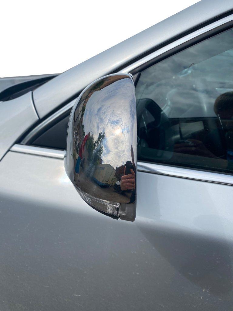 Накладки не зеркала (2 шт, нерж) OmsaLine - Итальянская нержавейка для Skoda Superb 2009-2015 гг