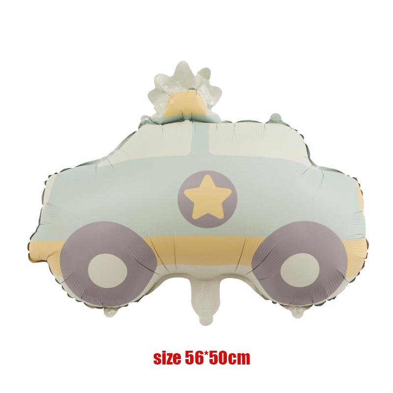 

100 шт. Ins милые матовые матовые воздушные шары в виде машин, самолетов, медведей, радужных алюминиевых пленочных шаров для украшения детских дней рождения as shown