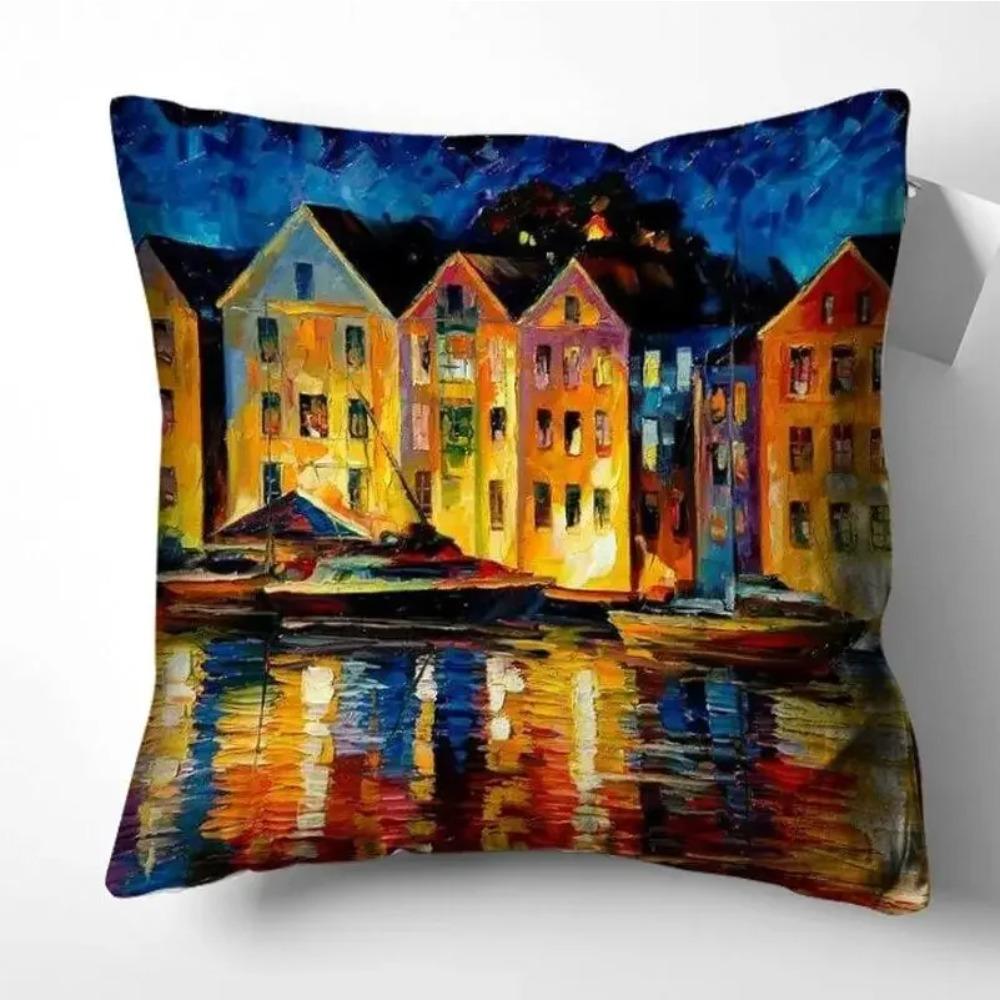 Housses De Coussin Avec Peinture Artistique, Taies D'oreiller, Décoration Pour La Maison, Canapé, Salon