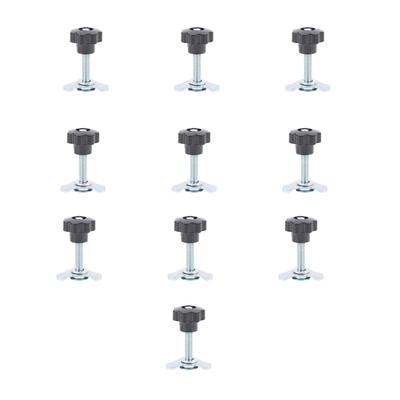 10PCS L Track Threaded Stud Fittings Silver Color M8 Threaded Double Stud Lug for Van Pickup Truck 60mm 2.36in