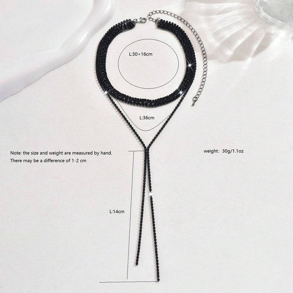 1PC Women's Fashion Trendy Water Diamond Pendant Necklace Jewelry Suitable for Date, Party, Festival Gift-L66