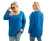 Bluzka Damska Plus Size Z Dekoltem W Łódkę Chabrowa 2Xl/3Xl