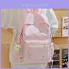 Cute Colorful Star Patterned Student Lightweight Backpack With Plush Pendant For School Travel