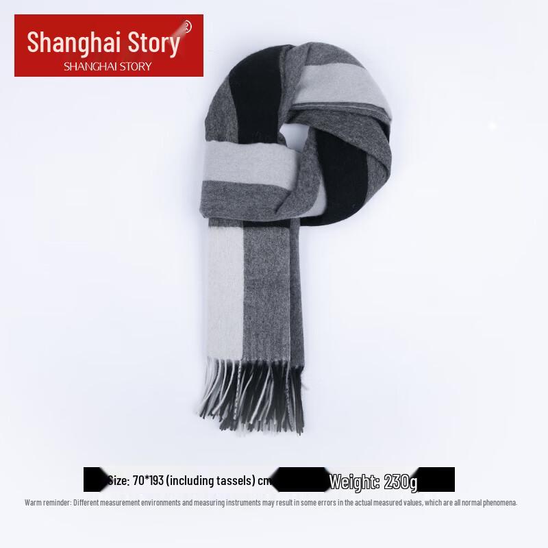 Shanghai Story 100% Cashmere Plaid Scarf Shawl for Women