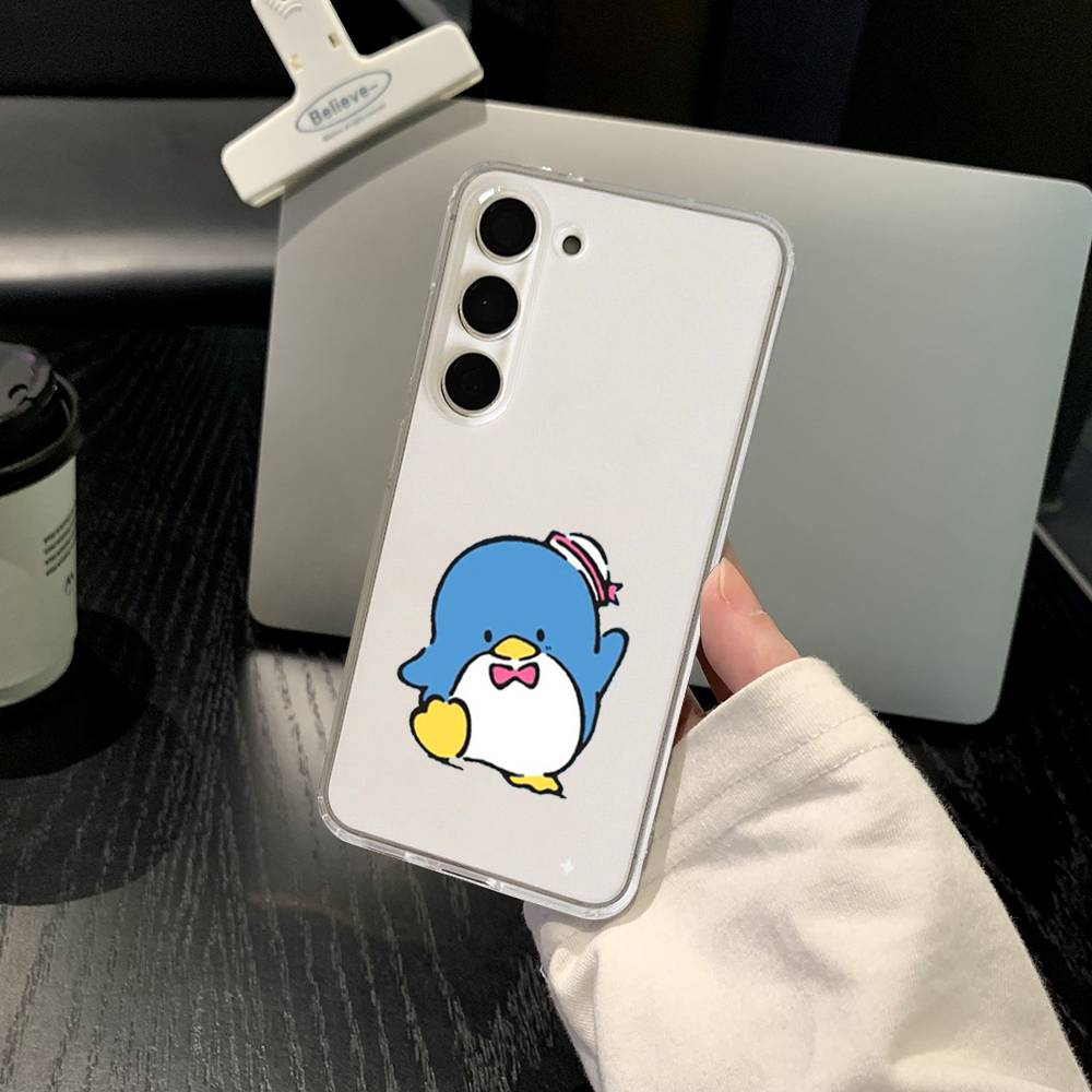 Cute T-TuxedoSam Phone Case For Samsung Galaxy S21 S22 S23 S24 S25ULTRA FE Ultra Plus5G A52S Transparent Cover